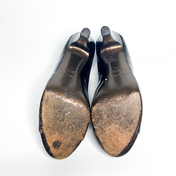 🍋 Fendi • Women’s Black Patent Peep Toe Cutout Platform Pumps Size 40EU - Picture 6 of 9